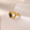 Ring Stainless Steel Zircon Electroplated For Women