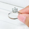 Ring 925 Sterling Silver Moissanite Geometric Simple Style Seiko