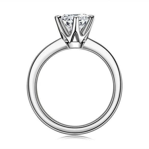 Ring 925 Sterling Silver Moissanite Geometric Simple Style Seiko