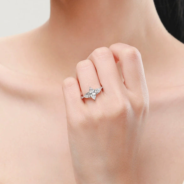 Ring 925 Sterling Silver Rhombus Light Luxury Seiko