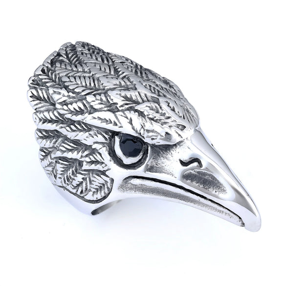 Ring Titanium Steel Animal Eagle Head Personality Style With Letters Numbers Text Apply Oil