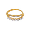 Ring 316L Stainless Steel Double Layer 5A Zircon Viscose Drill Side Opening Adjustment Geometric Style 18K Gold Plated