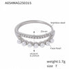 Ring 316L Stainless Steel Double Layer 5A Zircon Viscose Drill Side Opening Adjustment Geometric Style 18K Gold Plated