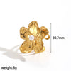 Ring Titanium Steel Flower Leaves Geometric Electroplated Highend Jewelry