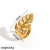 Ring Titanium Steel Flower Leaves Geometric Electroplated Highend Jewelry