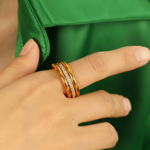 Ring 316L Stainless Steel Geometric Fashion Electroplating Women's