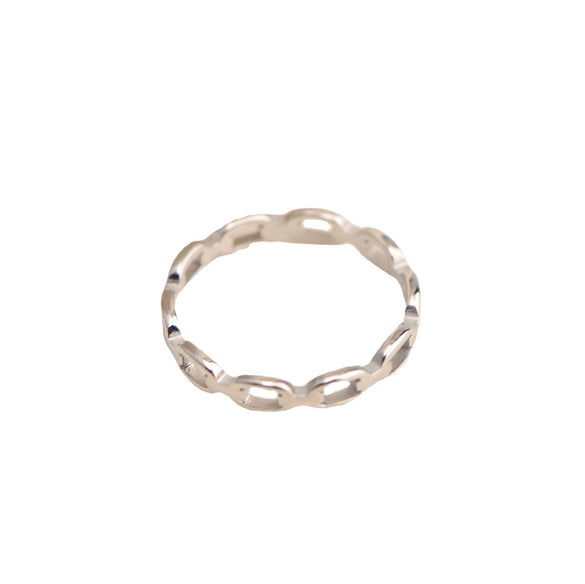 Ring Titanium Steel Geometric Hollow Square Electroplated 18K Gold Women's Natural Style