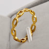 Ring Titanium Steel Geometric Hollow Square Electroplated 18K Gold Women's Natural Style