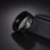 Ring Titanium Steel Geometric Pattern Electroplating