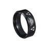 Ring Titanium Steel Geometric Pattern Electroplating