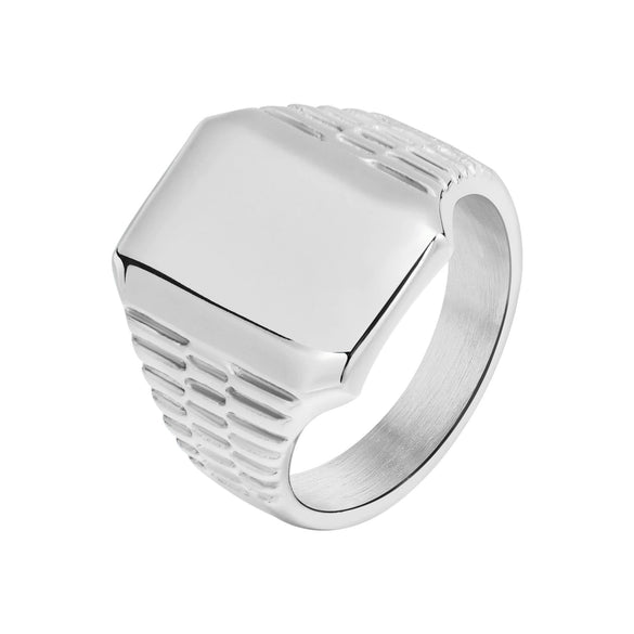 Ring Titanium Steel Geometric Square Electroplating Men's Fashion