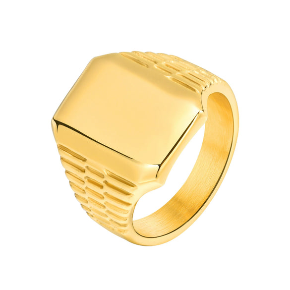 Ring Titanium Steel Geometric Square Electroplating Men's Fashion