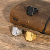 Ring Titanium Steel Geometric Square Electroplating Men's Fashion