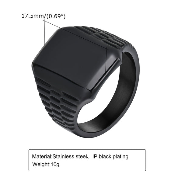 Ring Titanium Steel Geometric Square Electroplating Men's Fashion
