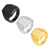 Ring Titanium Steel Geometric Square Electroplating Men's Fashion