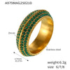 Ring Titanium Steel Geometric Style 5A Zircon Inlaid Electroplating