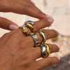 Ring Titanium Steel Geometric Style Electroplating Jewelry For Women