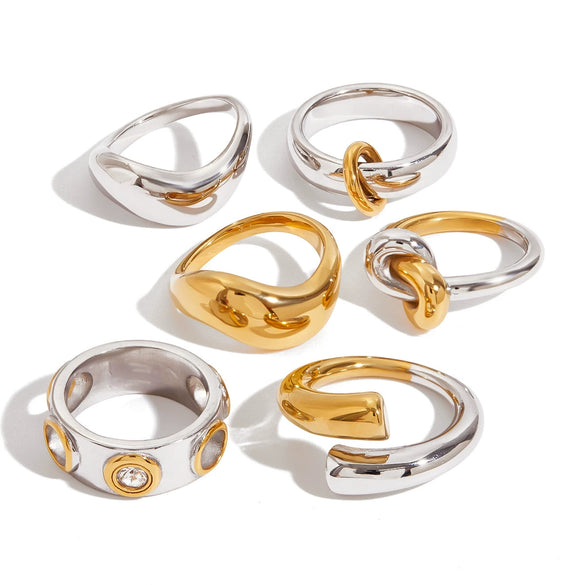 Ring Titanium Steel Geometric Style Electroplating Jewelry For Women