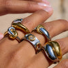 Ring Titanium Steel Geometric Style Electroplating Jewelry For Women