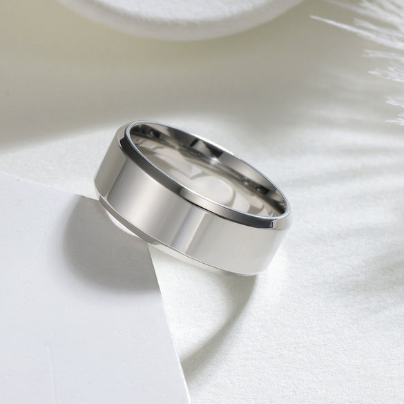 Ring Titanium Steel Geometric Style Vacuum Plating Unisex