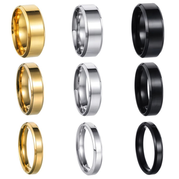 Ring Titanium Steel Geometric Style Vacuum Plating Unisex