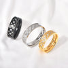 Ring Titanium Steel Geometric Ushape Diamond Carving Jewelry For Men And Women