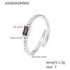 Ring 316L Stainless Steel Glass Geometric Electroplated Women's