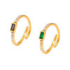 Ring Titanium Steel Glass Geometric Electroplated Women's