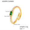 Ring Titanium Steel Glass Geometric Electroplated Women's