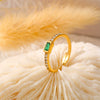 Ring Titanium Steel Glass Geometric Electroplated Women's