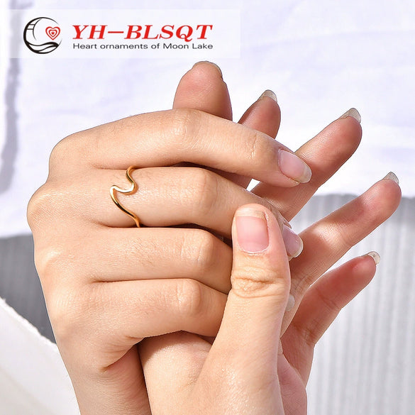 Ring Titanium Steel Gold Plated Abstract Seagull Geometric Animal Zodiac Electroplated