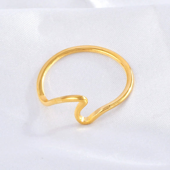 Ring Titanium Steel Gold Plated Abstract Seagull Geometric Animal Zodiac Electroplated