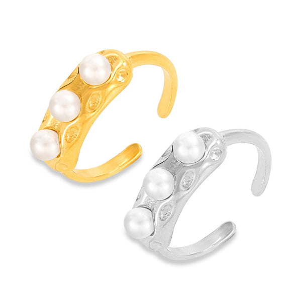 Ring 316L Stainless Steel Gold Plated Geometric Design Fashion Casual