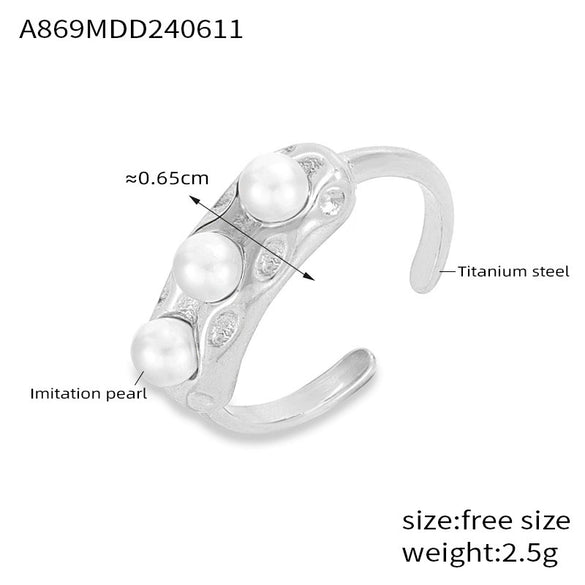 Ring 316L Stainless Steel Gold Plated Geometric Design Fashion Casual