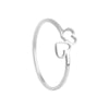 Ring Titanium Steel Heart Cut Out Electroplated Couple Jewelry