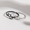 Ring Titanium Steel Heart Cut Out Electroplated Couple Jewelry