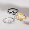 Ring Titanium Steel Heart Cut Out Electroplated Couple Jewelry
