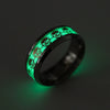 Ring Titanium Steel Luminous Skull Dripping Oil Style With Letters Numbers Text For Unisex