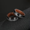 Ring Titanium Steel Pear Wood Inner Ring Timberwolf Pattern Laser Process Unisex Original Design