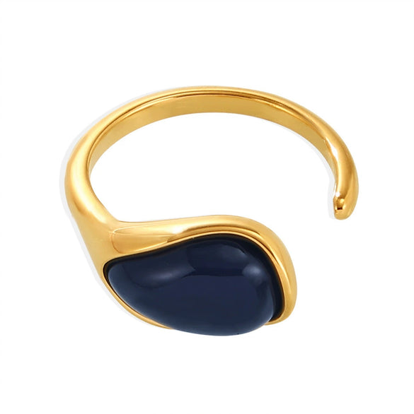 Ring Titanium Steel Resin Dropshaped Geometric Pvd Electroplating