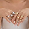 Ring Zinc Alloy Geometric Arc Electroplating For Women