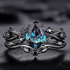 Rings Alloy Geometric Inlaid Sea Blue Diamond Electroplating Women's Fashion Jewelry
