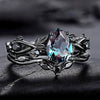Rings Alloy Geometric Inlaid Sea Blue Diamond Electroplating Women's Fashion Jewelry