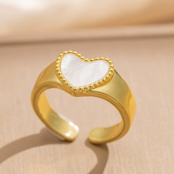 Rings Brass Titanium Steel Heart Shape Electroplated Women's Light Luxury Style