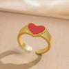 Rings Brass Titanium Steel Heart Shape Electroplated Women's Light Luxury Style