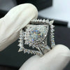 Rings Copper Inlaid With Zircon Geometric Princess Style Stacked Set