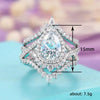 Rings Copper Inlaid With Zircon Geometric Princess Style Stacked Set