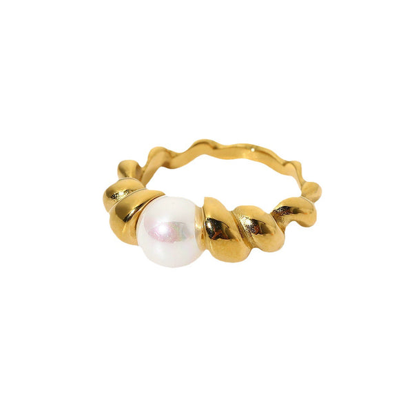 Rings Pearl Geometric Electroplating Women's