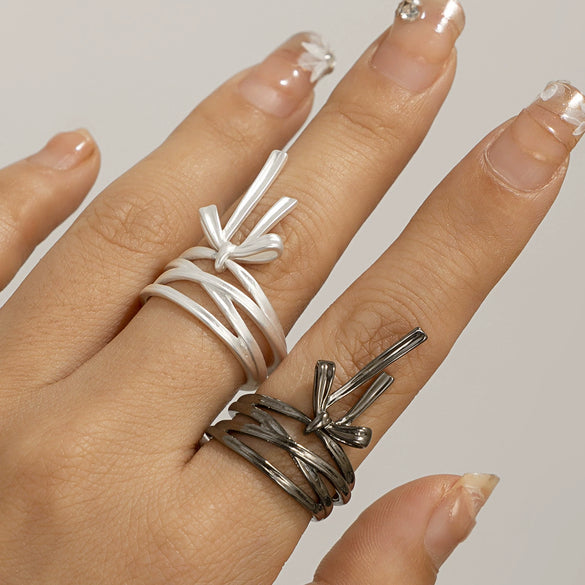 Rings Plastic Resin Sweet Style Bow Geometric Pure Handmade