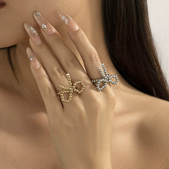 Rings Plastic Resin Sweet Style Bow Geometric Pure Handmade